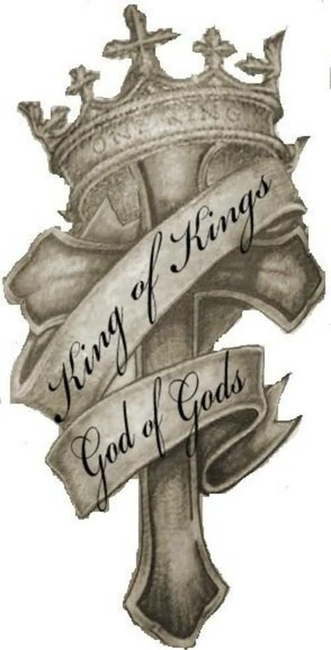 Cool Cross Tattoos, Piston Tattoo, Cross Coloring Page, God Cross, Bible Tattoos, Crown Tattoo Design, Cross Tattoo For Men, King Tattoos, Ribbon Tattoos