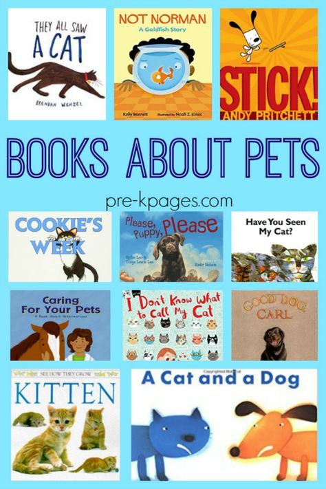 Books about pets for preschool. A list of the best books about pets to read aloud in your preschool, pre-k, or kindergarten classroom. Pet Books Preschool, Creative Curriculum Pet Study, Pets For Preschool, Classroom Pet Ideas, Pet Theme Preschool Activities, Pet Study Creative Curriculum, Preschool Pets Unit, Preschool Pet Activities, Preschool Pets