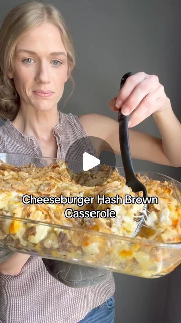 Andrea on Instagram: "✨Cheeseburger Hashbrown Casserole✨

1. First you’re going to cook 1- 1 1/2 pounds ground beef. Season your ground beef with burger seasoning (I used Webers Gourmet Burger Seasoning). 

2. Mix 8 ounces of sour cream and 1 can of cream of chicken soup together. Then season with garlic powder, onion powder and pepper to taste. 

3. Then mix in 1 32 oz bag frozen hashbrowns, 2 cups shredded cheese and your ground beef you cooked.

4. Add your mixture to a 9x13 pan and top with more cheese and then a cup of French fried onions. 

5. Bake at 350 degrees for 40 minutes

6. Enjoy!!

Ingredients:
1- 1 1/2 pounds ground beef
32 oz bag frozen hashbrowns 
2 cups shredded cheese(I used Colby Jack)
1 cup French fried onions 
1 can cream of chicken soup
8 oz of sour cream 
Garlic po Beef Casseroles, Hashbrown Casserole Recipe, Frozen Hashbrowns, Gourmet Burger, Hashbrown Casserole, 100k Views, Burger Seasoning, Hamburger Casserole, Cheeseburger Casserole