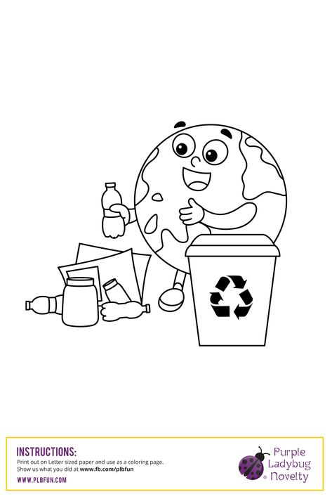 Purple Ladybug, Earth Coloring Pages, Ivan Cruz, Cause And Effect Activities, Planet Coloring Pages, Earth Day Coloring Pages, Garbage Recycling, Pick Up Trash, Cute Laptop Wallpaper