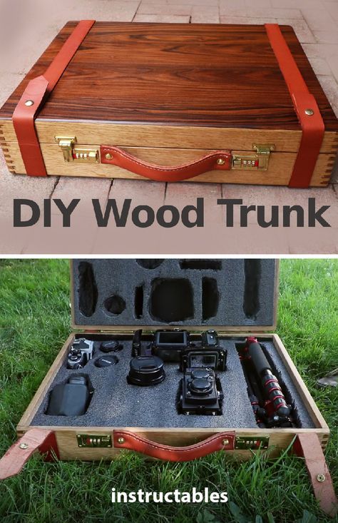 Woodworking Photography, Camera Gear Storage, Popular Woodworking Projects, Wooden Trunk, Hacks Ikea, Gear Storage, Wooden Trunks, Woodworking Storage, Woodworking Logo