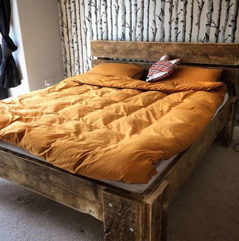 Plank Bed, Rustic Beds, Timber Bed Frames, Timber Bed, Rustic Bed, Reclaimed Wood Beds, Creative Beds, Rustic Bed Frame, Platform Bed Designs