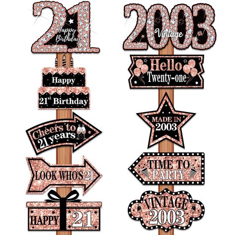 21 Birthday Themes For Women, 21st Birthday Party Themes, 21st Birthday Themes, 21st Birthday Sign, Birthday Decorations For Women, Birthday Photo Booth, Birthday Door, Twenty First Birthday, Birthday Props