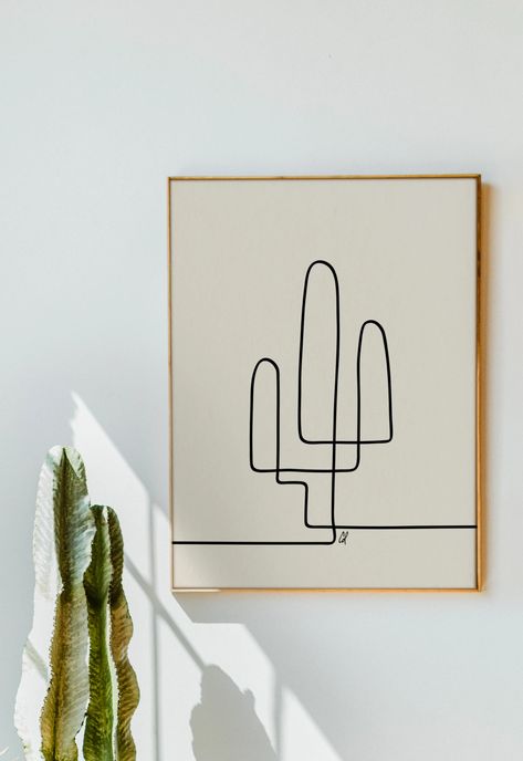 CACTUS Abstract Line Art Print Single Line Drawing Desert - Etsy Minimalist Cactus Drawing, Single Line Cactus Tattoo, Cactus Line Tattoo, Line Art Cactus, Boho Condo, Desert Line Art, Cactus Line Drawing, Cactus Drawings, Cactus Line Art