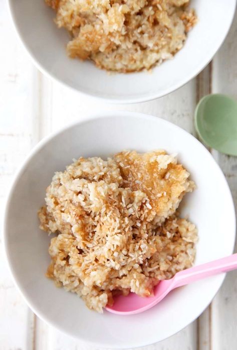 Crockpot Oatmeal, Super Easy Breakfast, Coconut Oatmeal, Better Breakfast, Baked Oatmeal Recipes, Homemade Baby Foods, Toddler Food, Baked Oats, Baked Oatmeal