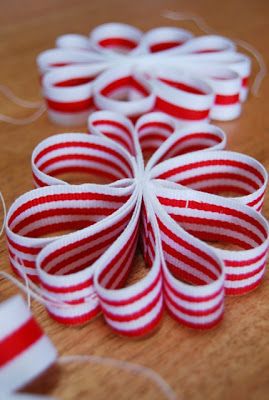 One of the few difficult things I experienced while compiling handmade living: a designer collective , was witnessing the stunning array of... Ribbon Candy Ornaments, Ribbon Christmas Ornaments, Ribbon Candy, Candy Ornaments, Ribbon Christmas, Stitching Techniques, Christopher Radko, Slip And Slide, Holiday Crafts Christmas