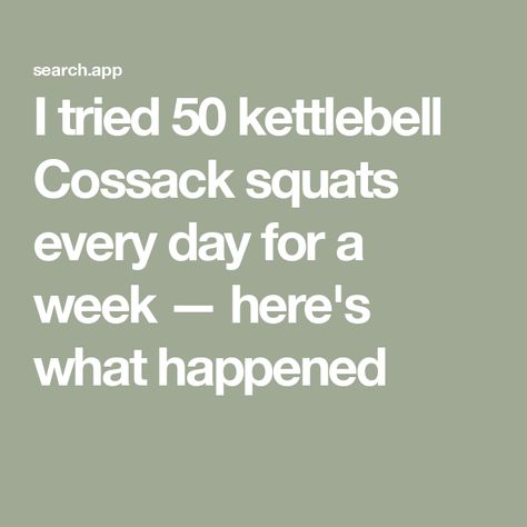 I tried 50 kettlebell Cossack squats every day for a week — here's what happened Dumbbell Workouts, My Core, Prime Day Deals, Silver Sneakers, Best Laptops, Dumbbell Workout, Streaming Tv, Kettlebell, What Happened