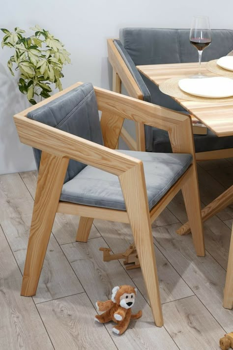 Modern Wood Chair, Modern Wooden Chair, Wooden Chair Plans, Dining Chairs Diy, Wood Chair Diy, Wood Chair Design, Wooden Sofa Set Designs, Chair Design Wooden, Wooden Sofa Designs