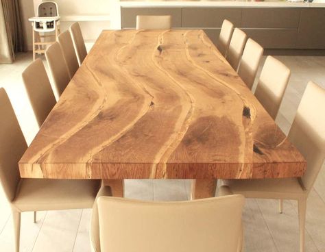 For Sale on 1stDibs - English oak dining table commissioned for a private client's lakeside house in the Cotswolds, England. Made from several slabs of live edge oak, the timber Lakeside House, The Cotswolds England, Cotswolds England, River Bed, Oak Table, The Cotswolds, Oak Dining Table, Studio Ideas, Rustic Dining Table