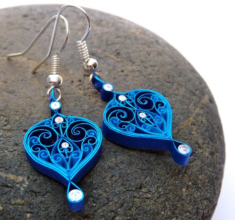 Cheap and elegant! Quilling Jewellery, Paper Quilling Earrings, Quilled Earrings, Paper Quilling For Beginners, Paper Quilling Jewelry, Paper Jewellery, Quilled Jewellery, Quilling Earrings, Quilled Paper Art