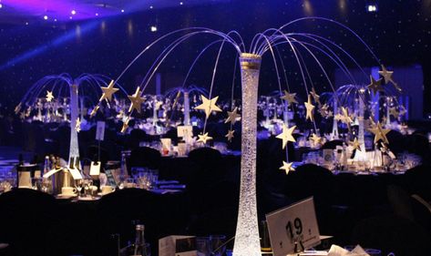 Table Centerpieces | Table Centrepieces | Table Centre Pieces Silver Star Centerpieces, Star Centerpieces Wedding, Under The Stars Centerpiece Ideas, Under The Stars Centerpieces, Galaxy Centerpiece Ideas, Table Centre Pieces, Christmas Gala, Centrepiece Ideas, Centerpieces Table