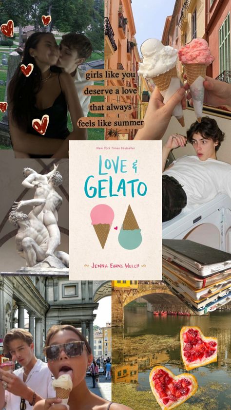 #loveandgelato #italy #italiansummer #loveandotherwords #loveandolives #summer #booktok #books #book One Italian Summer Book Aesthetic, Summer Books Aesthetic, One Italian Summer Book, Book Aesthetic Collage, Summer Romance Books, Summer Book Recommendations, Love And Gelato, Romcom Books, Booktok Books