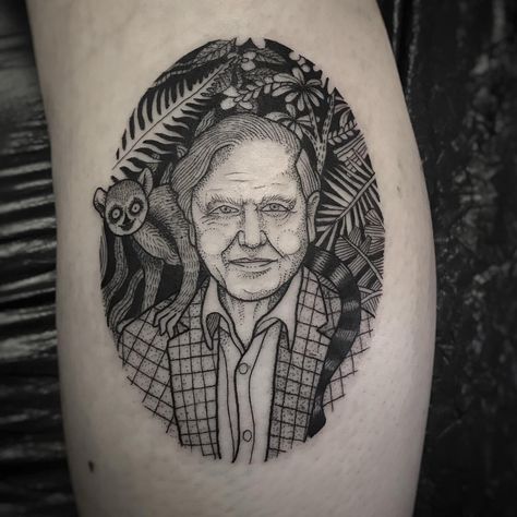 New Age Tattoo, Tv Tattoo, Blackwork Tattoos, David Attenborough, B Tattoo, Ink Ideas, Hold My Hand, National Treasure, Minimal Tattoo