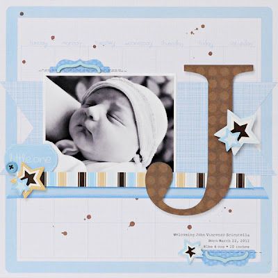 cute baby scrapbook page Baby Boy Scrapbook Layouts, Scrapbook Bebe, Boy Scrapbook Layouts, Baby Scrapbook Pages, Scrapbooking Layouts Baby, Baby Layouts, Scrapbook Boys, Baby Boy Scrapbook