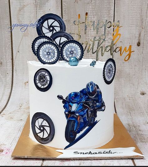 Cake For Bike Lover, Motor Cake Design, Bike Cake Design, Bike Theme Cake, Motor Cake, Motorcycle Birthday Cakes, Lover Cake, Decor Tort, Motorcycle Cake