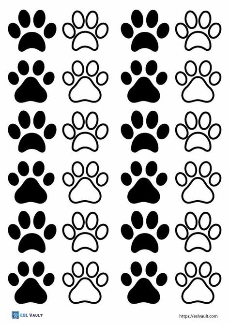 paw printables Dog Clip Art Free, Dog Paw Template Free Printable, Paw Print Template, Puppy Printables Free, Dog Template Printable Free Pattern, Paw Template, Paw Print Clip Art, Paw Print Decorations, Paw Print Background