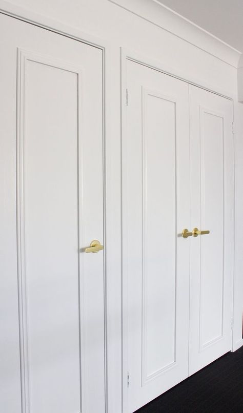 Linen Cupboard Doors, Diy Wainscotting, Cupboard Doors Makeover, Work Planning, Hand Sander, Diy Wainscoting, Doors Makeover, Linen Cupboard, Gloss Paint