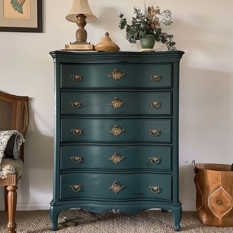 A Ray of Sunlight - Painted Furniture & DIY Highboy Dresser, Painted Furniture Diy, Do You Like It, Dark Teal, Painted Furniture, Furniture Diy, Dresser, Furniture