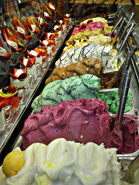 Gourmandise(s) by Ereanaylle. Gelato Aesthetic, Fireball Drinks, Grape Vineyard, Italian Ice Cream, Gelato Ice Cream, Gelato Shop, Italian Ice, Love Ice Cream, Ice Cream Desserts