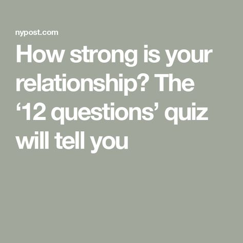 How strong is your relationship? The ‘12 questions’ quiz will tell you Relationship Compatibility Questions, Couple Quiz Questions, Fun Couples Quiz, Couples Quiz, Relationship Quiz, Relationship Quizzes, 12 Questions, Couple Questions, Most Popular Videos