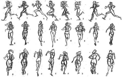 Running Drawing, Running Cartoon, Running Pose, Running Art, Walking Poses, Frame By Frame Animation, Human Figures, Sketches Of People, Different Poses