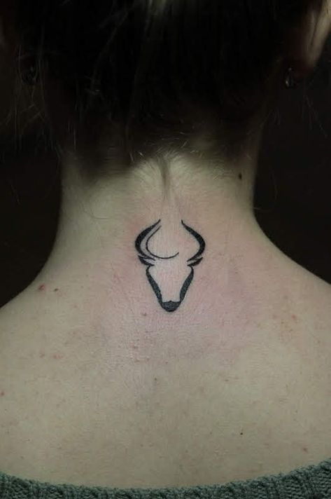 Ox Tattoo, Taurus Bull Tattoos, Tattoo On Neck, Bull Skull Tattoos, Bull Tattoo, World Map Tattoos, Bear Tattoo Designs, Bull Tattoos, Taurus Tattoos