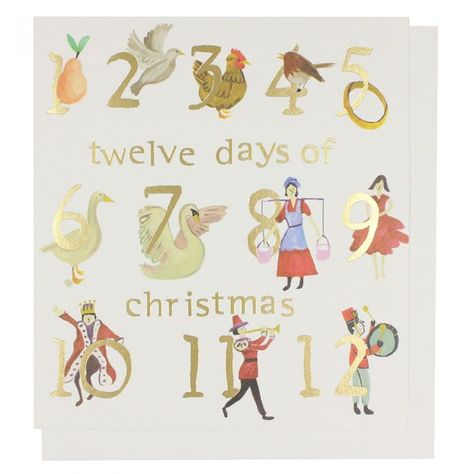 12 days of Christmas card - Christmas Single Cards - All Christmas Cards - Paperchase Christmas Shop Charity Christmas Cards, Twelve Days Of Christmas, Holiday Tags, December Daily, Card Illustration, 12 Days Of Christmas, Christmas Design, Christmas Shopping, God Is Good