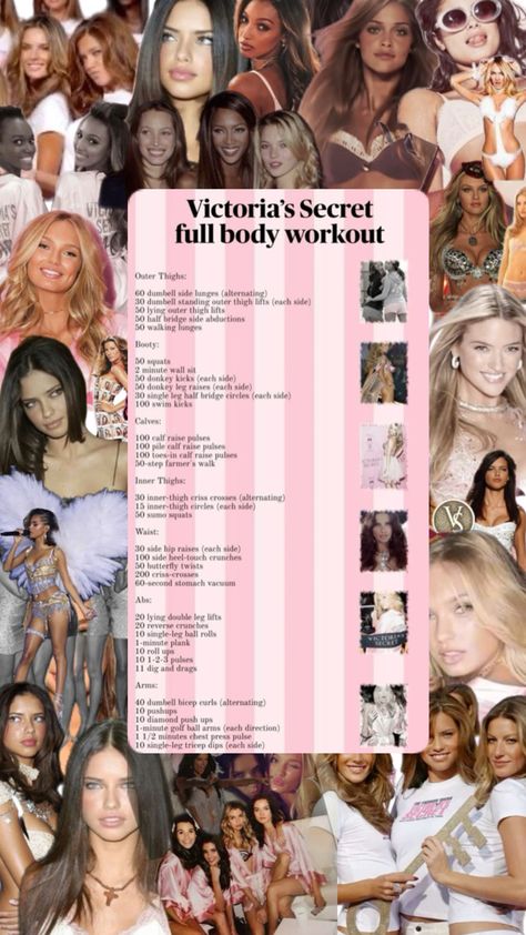 Victoria secret Body workout Farmers Walk, Victoria Secret Workout, Wall Sits, Donkey Kicks, Side Lunges, Sumo Squats, Calf Raises, Victoria Secret Body, Leg Raises