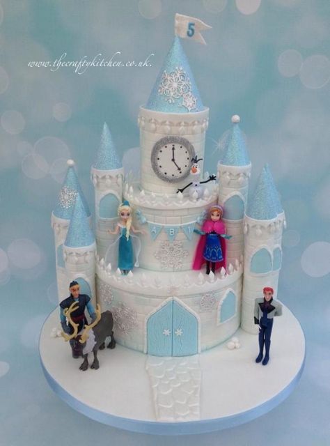 Frozen Cake Castle, Birthday Cake Princess, Torte Frozen, Disney Frozen Castle, Frozen Castle Cake, Ideas For Birthday Cake, Frozen Birthday Party Cake, Bolo Rapunzel, Pastel Frozen