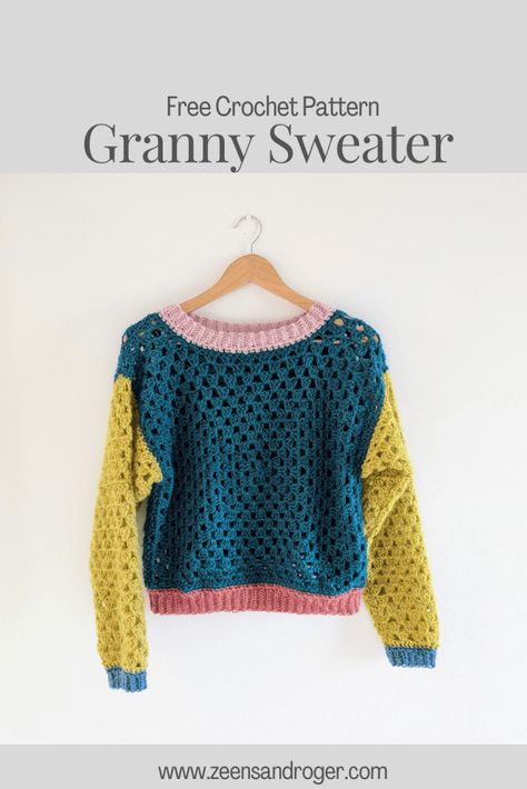 Crochet Square Sweater Pattern Free, Granny Sweater Crochet Free Pattern, Crochet Granny Square Jumper Free Pattern, Granny Stitch Sweater Pattern Free, Easy Crochet Jumper Free Pattern, Granny Square Jumper Pattern Free, Granny Sweater Pattern, Granny Square Sweater Pattern Free, Easy Crochet Jumper