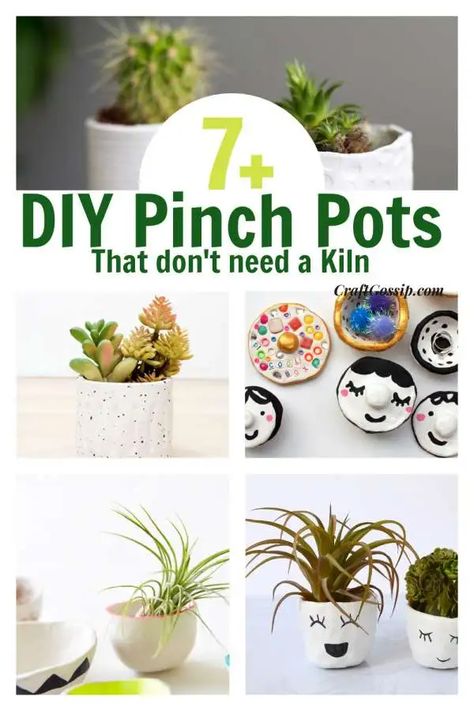 How To Make Ceramic, Clay Pinch Pots, Clay Plant Pots, Ceramic Pinch Pots, Craft Recipes, Nifty Crafts, Clay Arts, Making Clay, Craft Clay