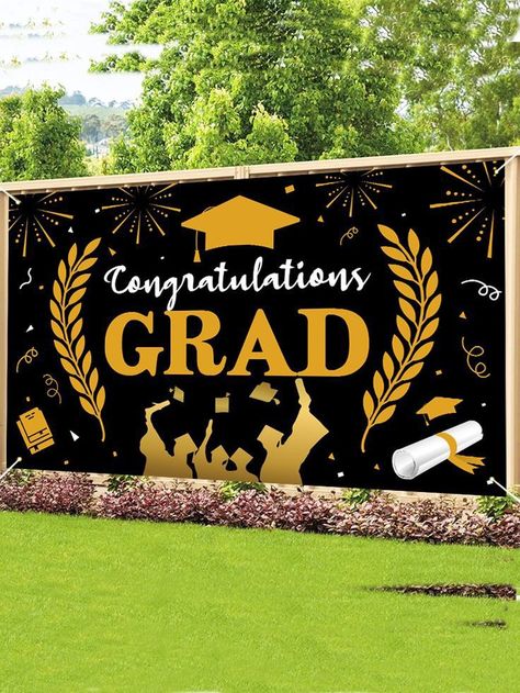 Stars Graduation Cap, Graduation Party Background, Photo Booth Backdrop Graduation, Graduation Party Backdrops, Graduation Photo Booth, Outdoor Graduation, Graduation Party Banners, Graduation Crafts, Graduation Backdrop