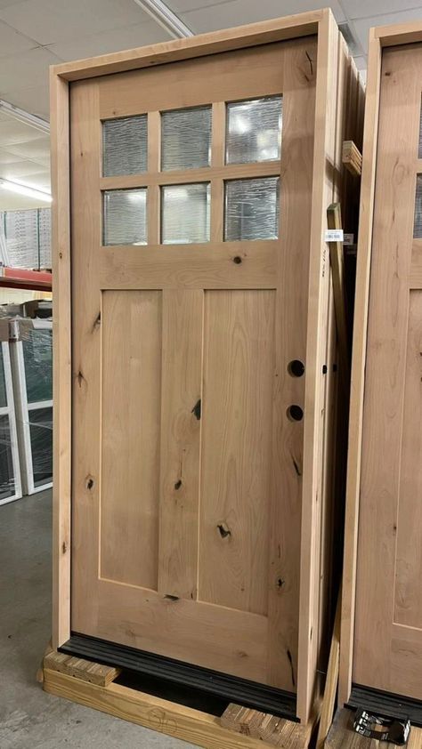 Exterior Wood Trim On House, Knotty Pine Front Door, Exterior Cedar Door, Exterior Door No Window, Knotty Alder Exterior Door, Wood Fiberglass Front Door, Exterior Shaker Doors, Wood Front Door White House, Diy Wooden Front Door