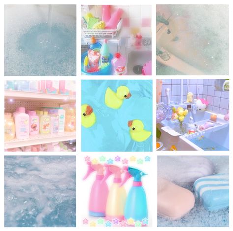 Bubble Bath Aesthetic, Bath Aesthetic, Adopt Idea, Mood Board Inspiration, Mood Board Design, Aesthetic Collage, Blue Aesthetic, Cute Characters, Mood Boards