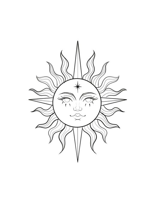 Tato Maori, Tattoo Sonne, Moon Sun Tattoo, Sun Tattoo Designs, White Tattoos, Sun Drawing, Tattoo Apprenticeship, Sun Tattoos, Tattoo Stencil Outline