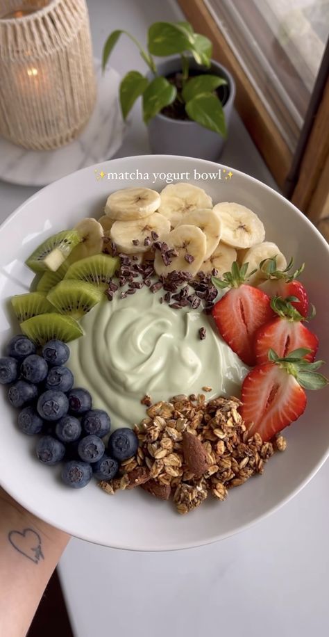 Matcha Yogurt, Makanan Rendah Kalori, Resep Diet, Healthy Food Inspiration, Makanan Diet, Healthy Food Dishes, Healthy Food Motivation, Healthy Lifestyle Food, Think Food