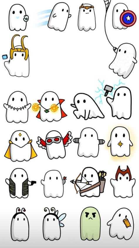 Wanda Doodles, Marvel Ghost Wallpaper, Marvel Things To Draw, Cute Marvel Drawings, Marvel Drawing Ideas Art, Ghost Cartoon Cute, Cartoon Ghost Tattoo, Marvel Drawing Ideas, Marvel Cartoon Drawings