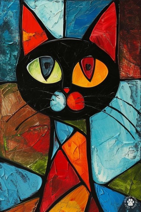 Picasso Cat, Picasso Pictures, Cubist Portraits, Picasso Cubism, Famous Art Pieces, Art Picasso, Cat Paintings, 6th Grade Art, Online Poster