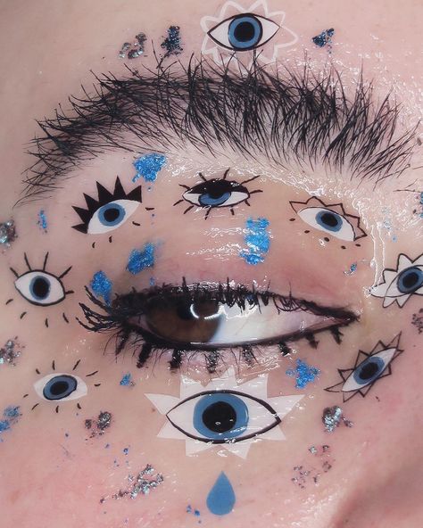 E Y E S  S E E  Y O U  3.0 . . @lindahallbergcosmetics @lindahallberg Infinity Glass  @paperself Not So Evil Eyes White Temporary Tattoos… Evil Eye Costume, Evil Eye Makeup, Evil Makeup, Evil Eyes, Makeup Tattoos, Temporary Tattoos, Temporary Tattoo, Editorial Photography, Makeup Ideas