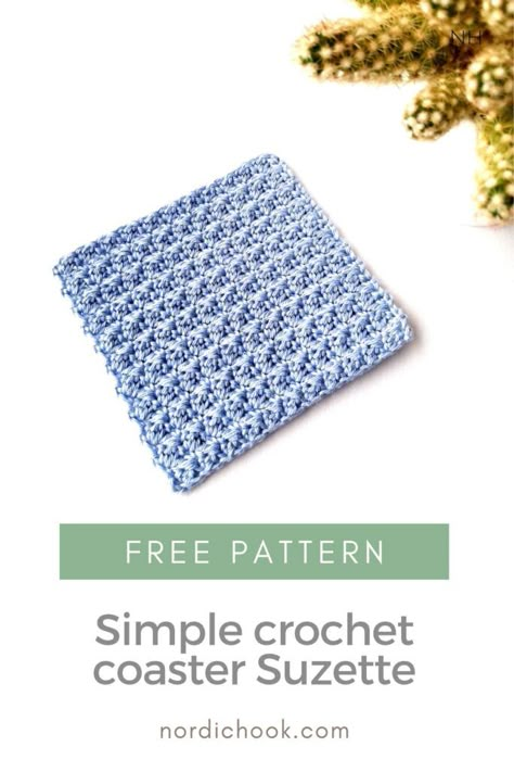 Beginner Crochet Coaster Pattern, Basic Crochet Coaster, Crochet Coasters Free Pattern Easy Square, Crochet Coaster Tutorial Videos, Crochet Coaster Square, Crochet Square Coasters Free Pattern, Crochet Coaster Pattern Free, Square Crochet Coasters, Modern Haken