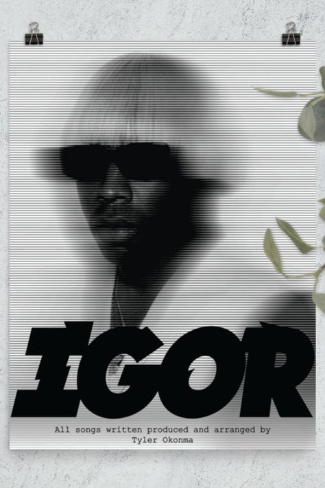 Tyler the Creator Poster, Igor Poster, Wall Art, Dorm Decor, Simplistic Poster, Graphic Design, Chic Art Igor Poster, Simplistic Posters, Tyler The Creator Igor, Poster For Room, Newberg Oregon, All Songs, Custom Graphics, Tyler The Creator, Minimalistic Design