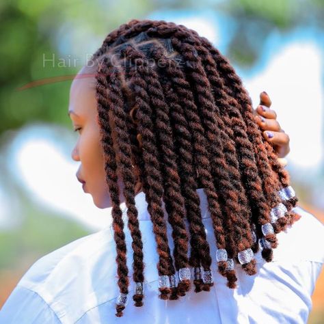 Natural Lob Twists Yarn Twist Hairstyles Short, Yarn Twist Hairstyles Long, Yarn Twist Hairstyles, Twist Hairstyles Short, Half Cornrows, Twist Cornrows, Short Twists, Yarn Twist, Afro Twist