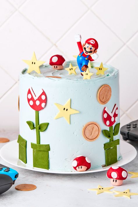 Mario Birthday Cake, Super Mario Cake, Mario Cake, Mario Birthday, Occasion Cakes, 9th Birthday, 5th Birthday, Super Mario, Boy Birthday