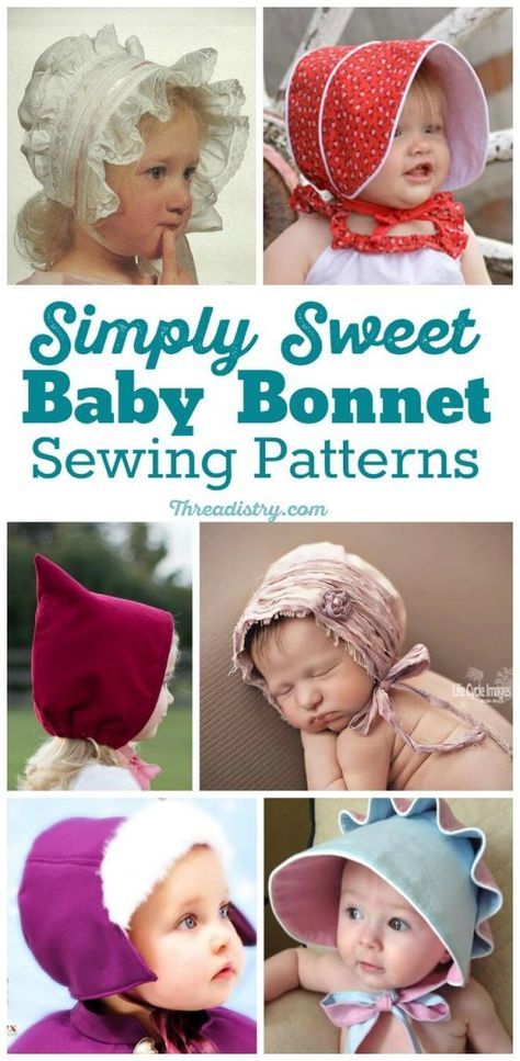 There's something special about an old-fashioned bonnet that looks so adorable on a toddler or baby. Check out these gorgeous baby bonnet sewing patterns, from vintage to modern. Perfect DIY baby shower gift. Sew a fun Easter bonnet for baby. Diy Sy, Trendy Sewing Projects, Easy Baby Blanket, Bonnet Pattern, Diy Baby Shower Gifts, Diy Bebe, Costura Diy, Baby Sewing Projects, Baby Bonnets