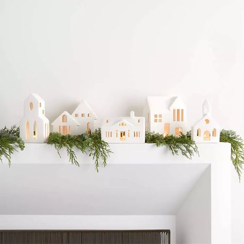 The Best Christmas Villages | Hunker Christmas Village Sets, Minimalist Christmas Decor, Modern Christmas Decor, Christmas Mantel Decorations, Keramik Design, Minimalist Christmas, Ceramic Houses, Christmas Villages, Christmas Mantels