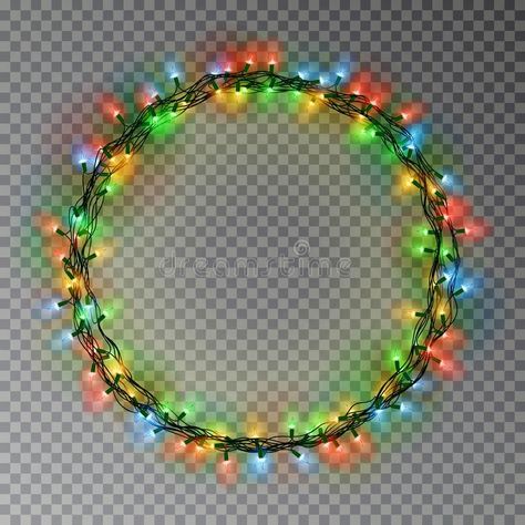 Christmas Color Lights, Holiday Greeting Card Design, Ring Lights, Garland Wreath, Circle Borders, Color Lights, Object Design, Circle Light, Christmas Color