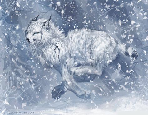 Ice Powers, Big Cats Art, Warrior Cats Art, Fantasy Animals, Spirit Animals, Lion Art, New Character, First Snow, Fantasy Creatures Art