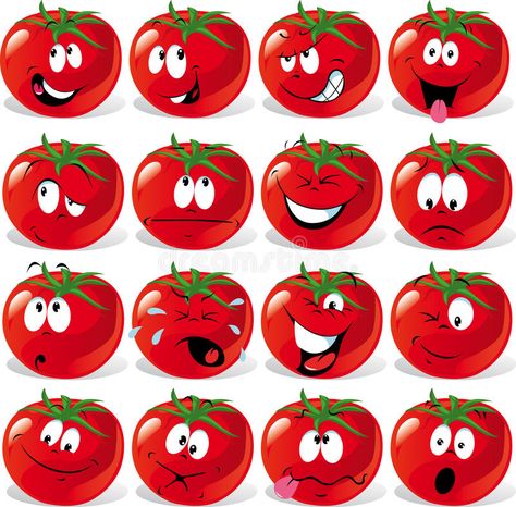 Cartoon Tomato, Cartoon Faces Expressions, Tomato Face, Funny Vegetables, Vegetable Cartoon, Funny Expressions, Face Icon, Cartoon Faces, Cartoon Background