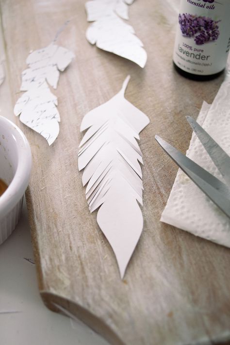 DIY French Script Paper Feathers Project + free printable