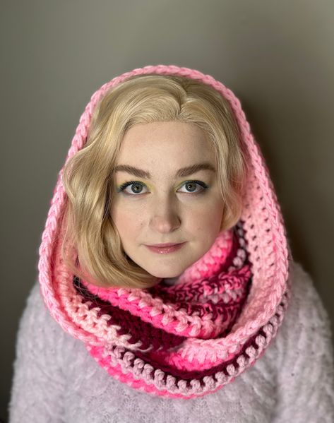 Enid's Snood Free Crochet Pattern Snood Crochet Pattern, Among Us Character, Snood Pattern, Crochet Snood, Crochet Character Hats, Boho Crochet Patterns, Crochet Hat For Beginners, Character Pattern, Big Twist